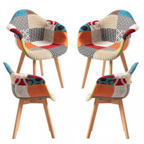 Pack 4 Chaises Belu Patchwork